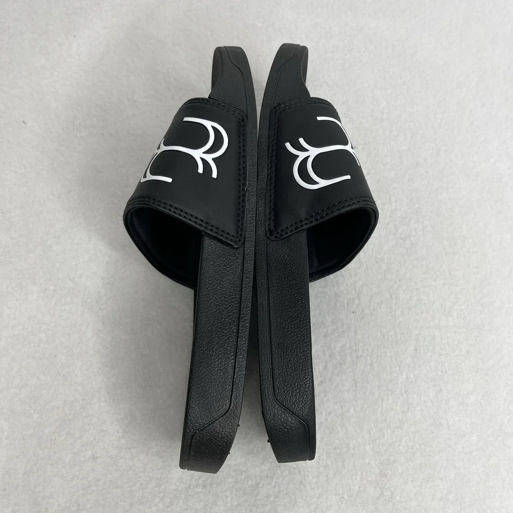 Black Summer Casual Slide Strap Slip On‎ Shower Sandals Men's Size 6